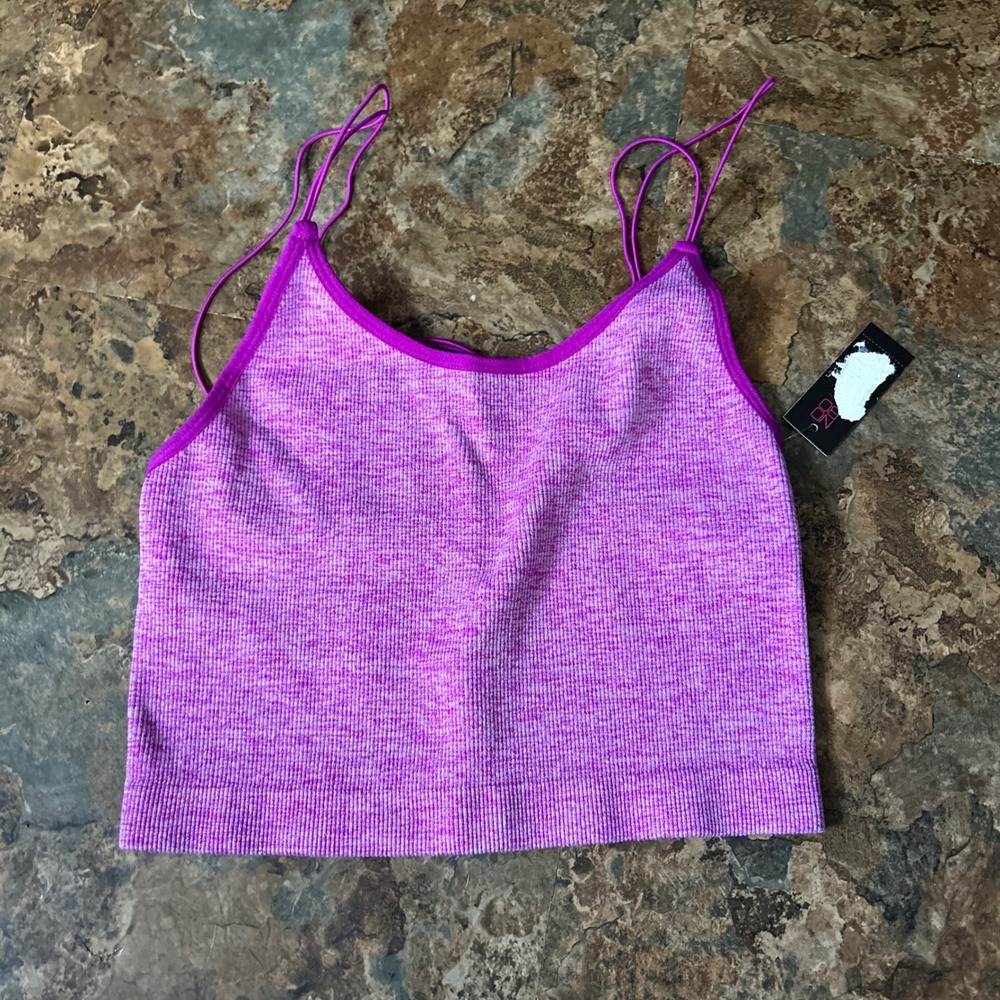 No Boundaries Bralette Women's Size Small Purple Wireless Strappy Cami Bra